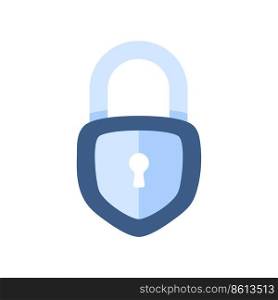 Unlocking the padlock with authentication technology. privacy protection concept
