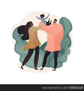 Unmarried parents abstract concept vector illustration. Unmarried couple fighting, partners living together, single pregnant woman, divorce and separation, unwed mother abstract metaphor.. Unmarried parents abstract concept vector illustration.