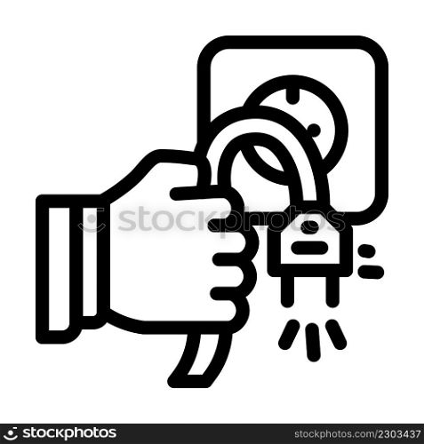 unplug socket line icon vector. unplug socket sign. isolated contour symbol black illustration. unplug socket line icon vector illustration