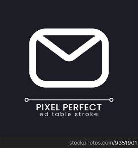 Unread message pixel perfect white linear ui icon for dark theme. Email communication. Vector line pictogram. Isolated user interface symbol for night mode. Editable stroke. Poppins font used. Unread message pixel perfect white linear ui icon for dark theme