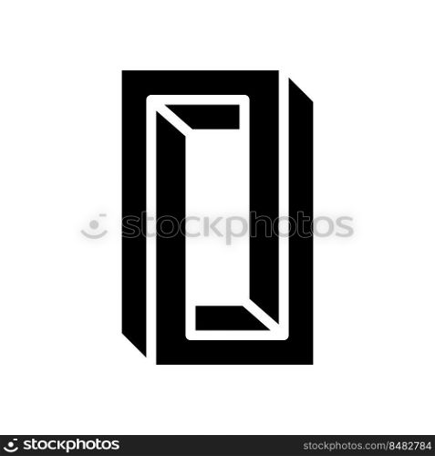 unreal impossible geometric shape glyph icon vector. unreal impossible geometric shape sign. isolated symbol illustration. unreal impossible geometric shape glyph icon vector illustration