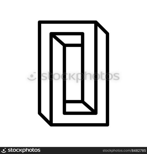 unreal impossible geometric shape line icon vector. unreal impossible geometric shape sign. isolated contour symbol black illustration. unreal impossible geometric shape line icon vector illustration