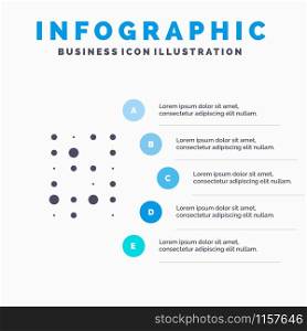 Unstructured, Data, Insecure Data, Science Solid Icon Infographics 5 Steps Presentation Background