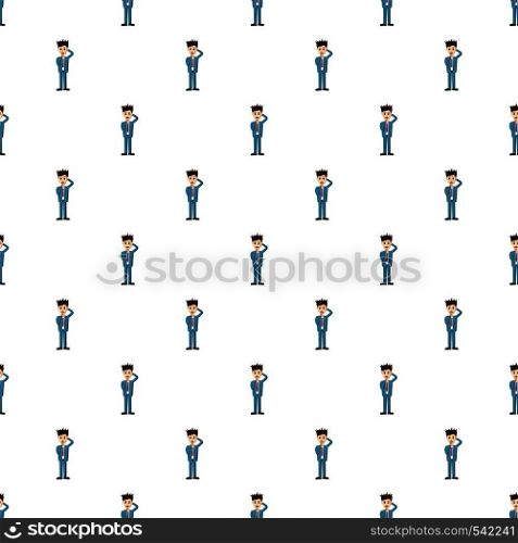 Unsuccessful businessman wearing blue suit pattern seamless repeat in cartoon style vector illustration. Unsuccessful businessman pattern