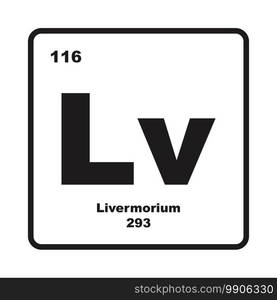 Ununhexium chemistry icon,chemical element in the periodic table