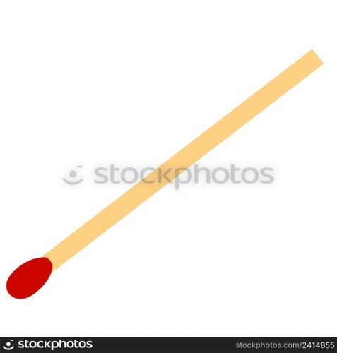unused match stick on white background. unlit matchstick sign. match stick symbol. flat style.