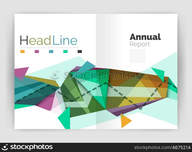 Unusual abstract corporate business brochure template. Unusual abstract corporate business brochure template. Vector triangle pattern