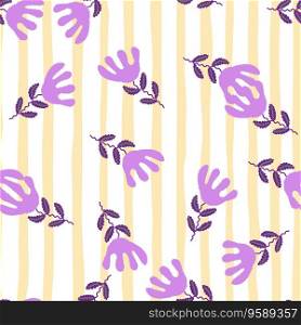 Unusual flower seamless pattern in simple style. Cute stylized flowers background. For fabric design, textile print, wrapping paper, cover. Vector illustration. Unusual flower seamless pattern in simple style. Cute stylized flowers background.