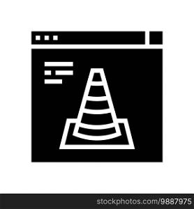unworked online video glyph icon vector. unworked online video sign. isolated contour symbol black illustration. unworked online video glyph icon vector illustration