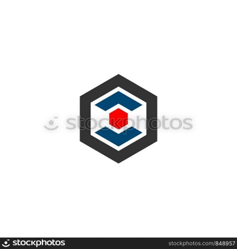 Up and Down Arrow Hexagon Shape Logo Template Illustration Design. Vector EPS 10.