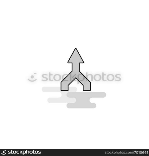 Up arrow  Web Icon. Flat Line Filled Gray Icon Vector