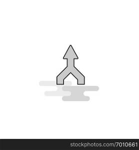 Up arrow  Web Icon. Flat Line Filled Gray Icon Vector