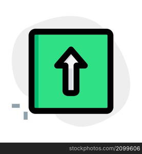 Up direction arrow for hospital navigation layout