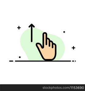 Up, Finger, Gesture, Gestures, Hand Business Flat Line Filled Icon Vector Banner Template