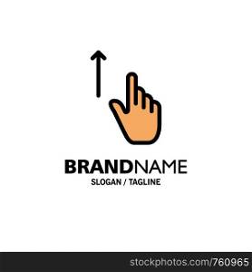 Up, Finger, Gesture, Gestures, Hand Business Logo Template. Flat Color