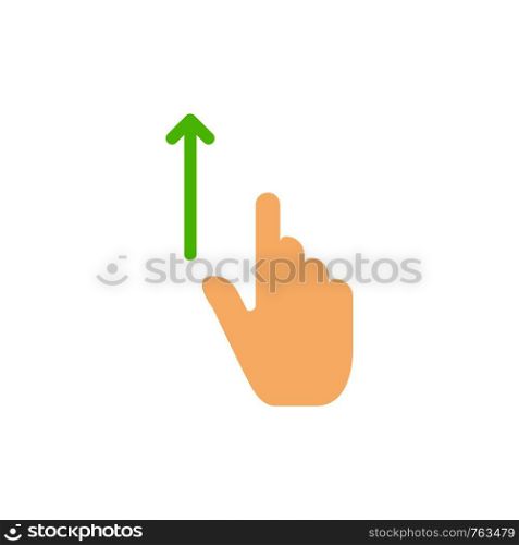 Up, Finger, Gesture, Gestures, Hand Flat Color Icon. Vector icon banner Template