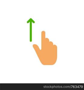 Up, Finger, Gesture, Gestures, Hand Flat Color Icon. Vector icon banner Template