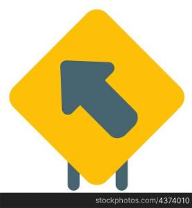 Up left way traffic sign board layout