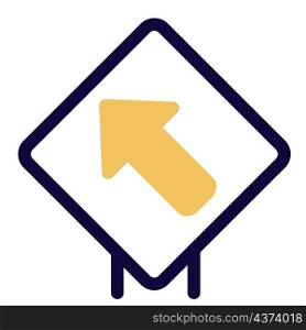 Up left way traffic sign board layout