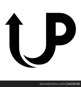 Up letter u and p logo template, startup concept arrow up rise heights success