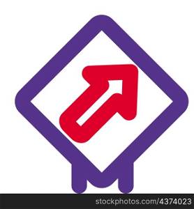 Up right way traffic sign board layout