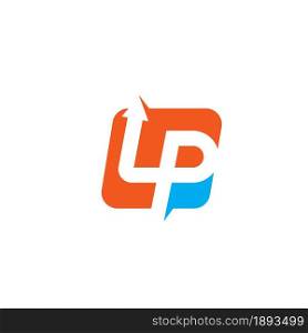 up text or lp letter arrow icon vector concept design template