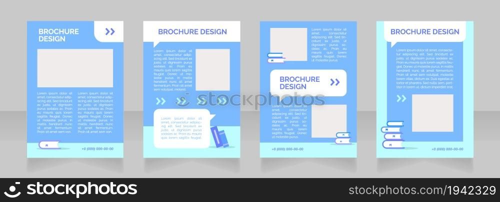 Upcoming school event announcement blank brochure layout design. Vertical poster template set with empty copy space for text. Premade corporate reports collection. Editable flyer paper pages. Upcoming school event announcement blank brochure layout design