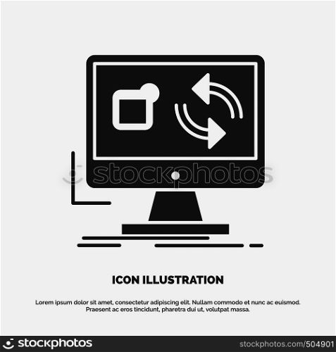 update, app, application, install, sync Icon. glyph vector gray symbol for UI and UX, website or mobile application. Vector EPS10 Abstract Template background