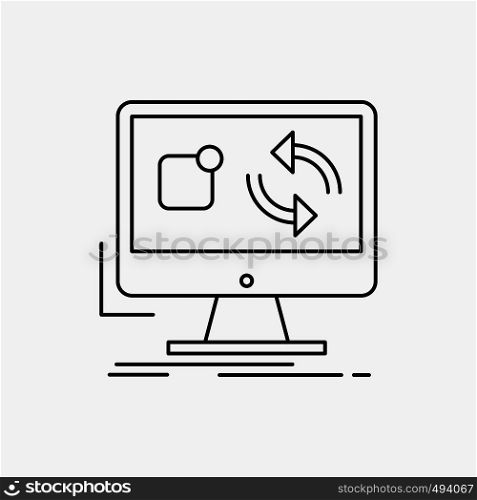 update, app, application, install, sync Line Icon. Vector isolated illustration. Vector EPS10 Abstract Template background