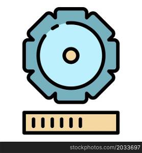 Update gear process icon. Outline update gear process vector icon color flat isolated. Update gear process icon color outline vector