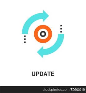 update icon concept. Modern flat line vector illustration icon design concept. Icon for mobile and web graphics. Flat line symbol, logo creative concept. Simple and clean flat line pictogram