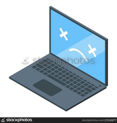 Update laptop software icon isometric vector. Repair computer. Fix support. Update laptop software icon isometric vector. Repair computer