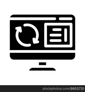 update operating system glyph icon vector. update operating system sign. isolated contour symbol black illustration. update operating system glyph icon vector illustration
