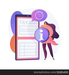Updating financial information. Tax return. Reload site, new data, reset webpage. Redo wrong option. Done correctly. Proceed further. Vector isolated concept metaphor illustration.. Updating financial information vector concept metaphor