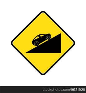 uphill road traffic sign icon,vector illustration symbol design