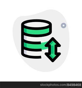 Uplink and downlink arrows on a server database transfer