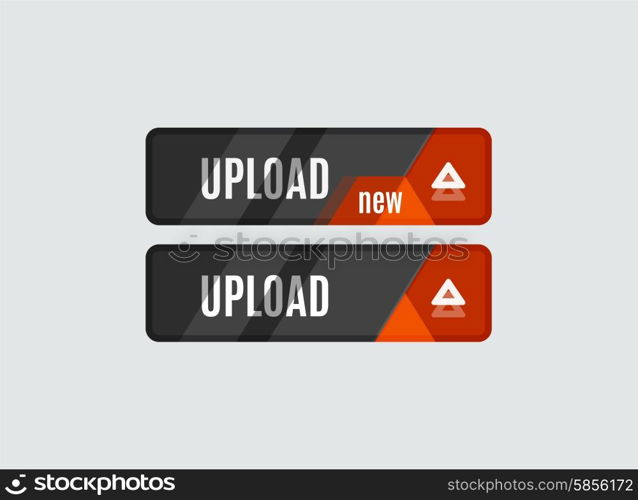 Upload button, futuristic hi-tech UI design. Website, mobile applications icon, online design, business, gui or ui