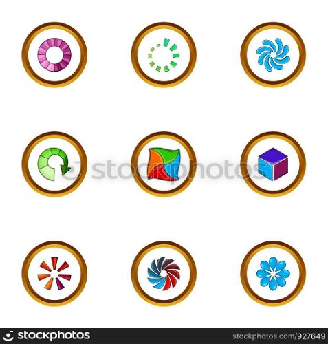 Upload cursor icons set. Cartoon set of 9 upload cursor vector icons for web isolated on white background. Upload cursor icons set, cartoon style