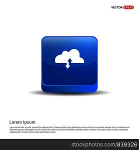Upload Download Cloud Icon - 3d Blue Button.