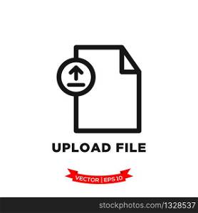 upload file icon in trendy flat style, file vector icon