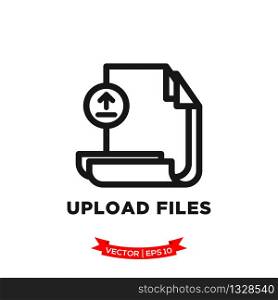 upload file icon in trendy flat style, file vector icon