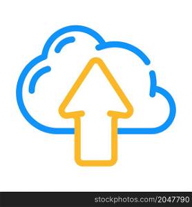 upload file in cloud storage color icon vector. upload file in cloud storage sign. isolated symbol illustration. upload file in cloud storage color icon vector illustration