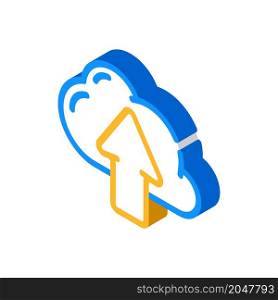 upload file in cloud storage isometric icon vector. upload file in cloud storage sign. isolated symbol illustration. upload file in cloud storage isometric icon vector illustration