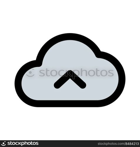 Upload file on a cloud drive isolated on white background