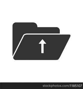 Upload folder. Upload from a folder. Flat vector icon isolated on white background
