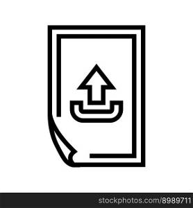 upload paper document line icon vector. upload paper document sign. isolated contour symbol black illustration. upload paper document line icon vector illustration