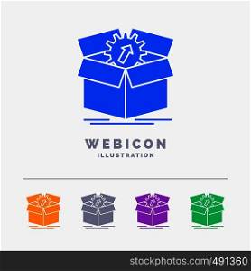 upload, performance, productivity, progress, work 5 Color Glyph Web Icon Template isolated on white. Vector illustration. Vector EPS10 Abstract Template background