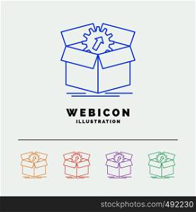 upload, performance, productivity, progress, work 5 Color Line Web Icon Template isolated on white. Vector illustration. Vector EPS10 Abstract Template background