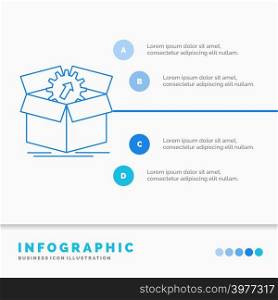 upload, performance, productivity, progress, work Infographics Template for Website and Presentation. Line Blue icon infographic style vector illustration