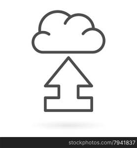 Upload service to cloud computing icon symbol vector illustration.
